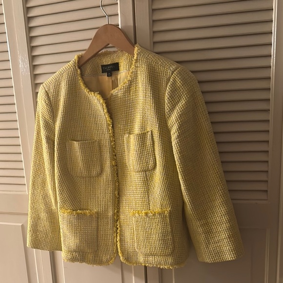 Talbots Yellow Tweed Jacket - Picture 1 of 6